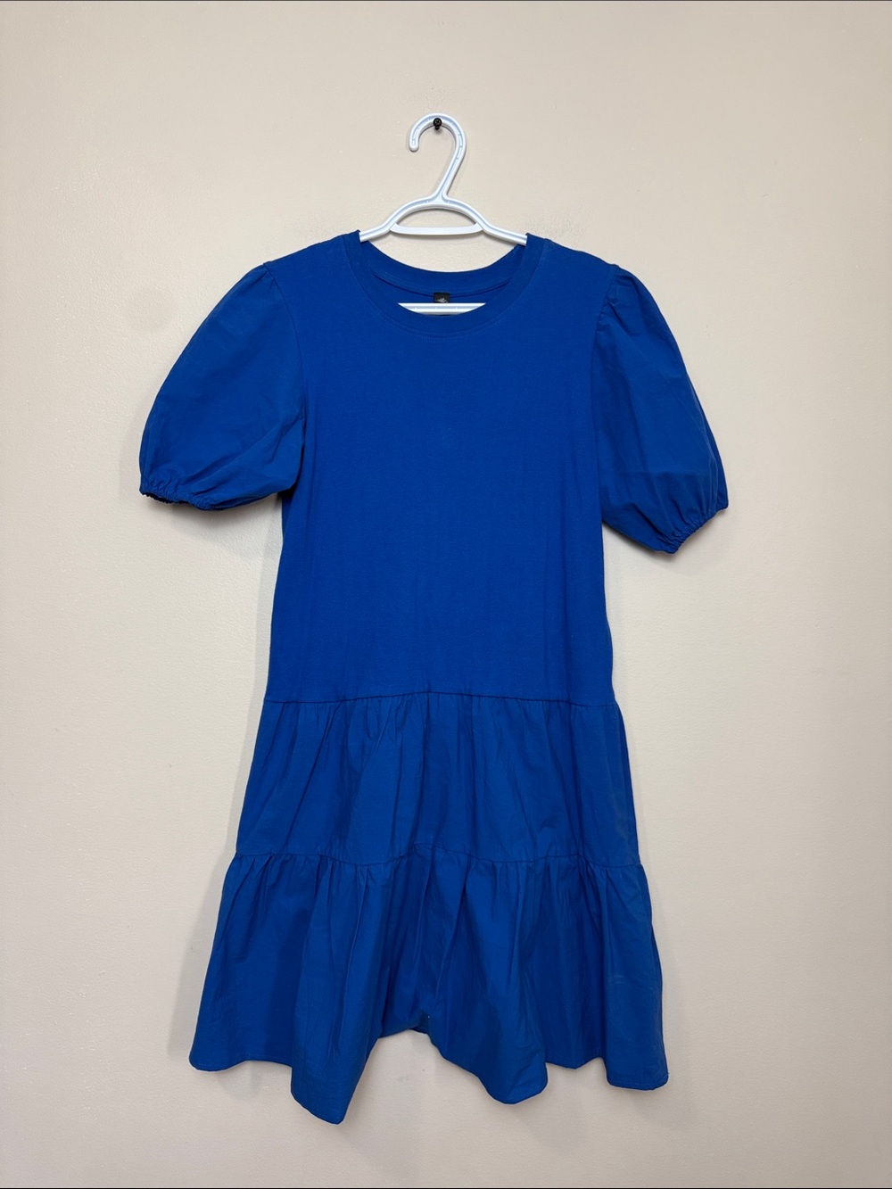 Design Lab Royal Blue Puff Sleeve Tiered Dress size L